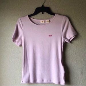 New Levi’s Shirt Women’s Light Purple Short Sleeve Shirt Casual Top Size Medium